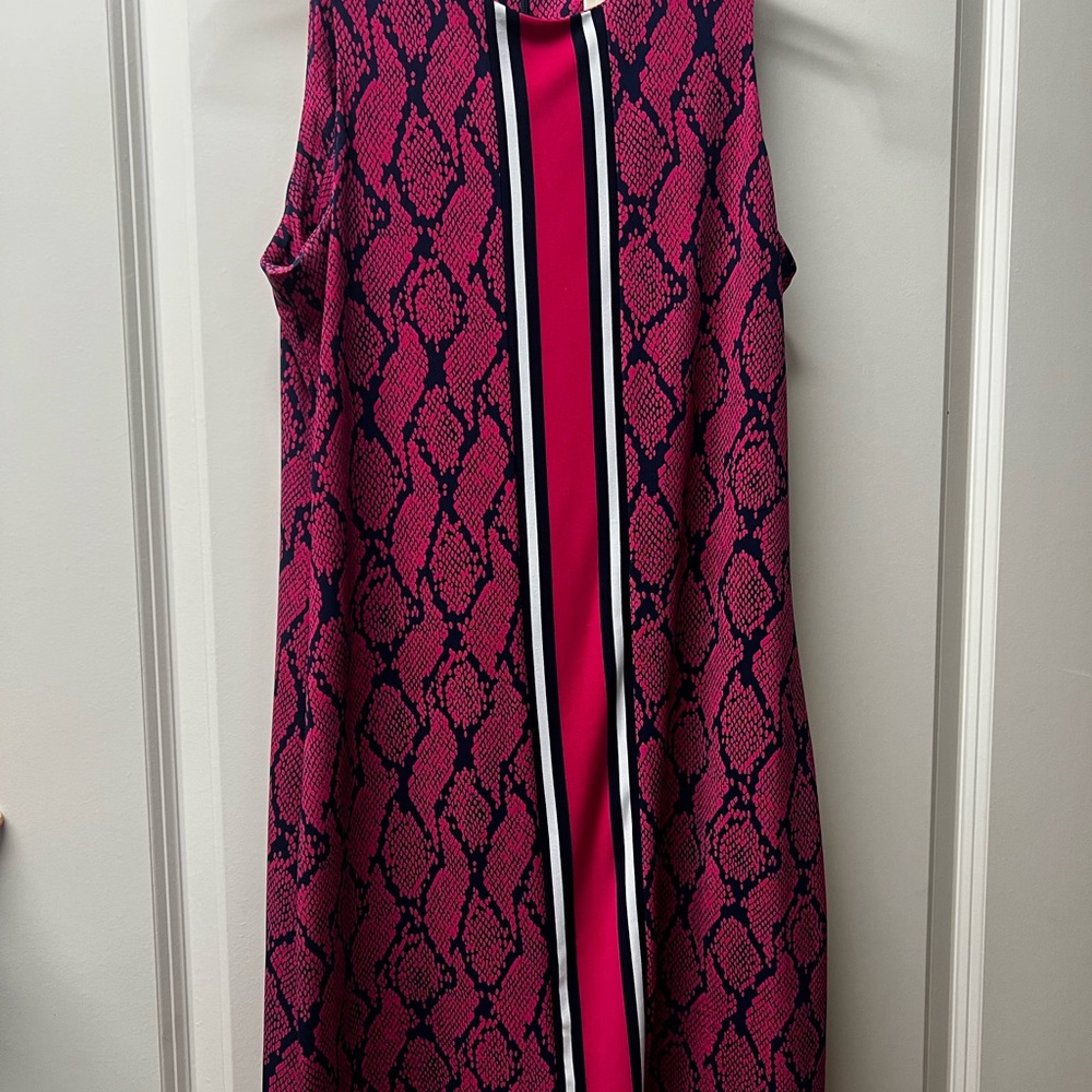 MICHAEL Michael Kors Pink & Navy Python Shift Dress